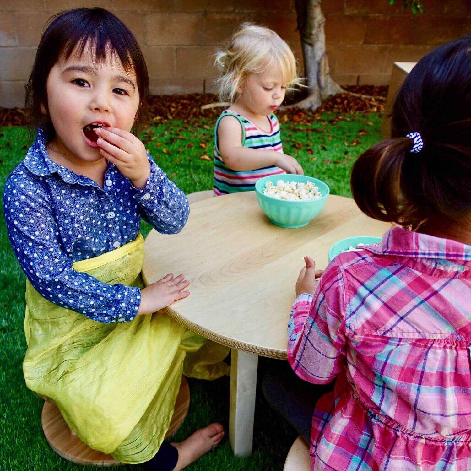 Kids Eating at RAD Children's Furniture Round Table