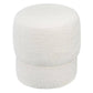 HOMCOM Round Ottoman, Upholstered Foot Stool with Steel Frame, White