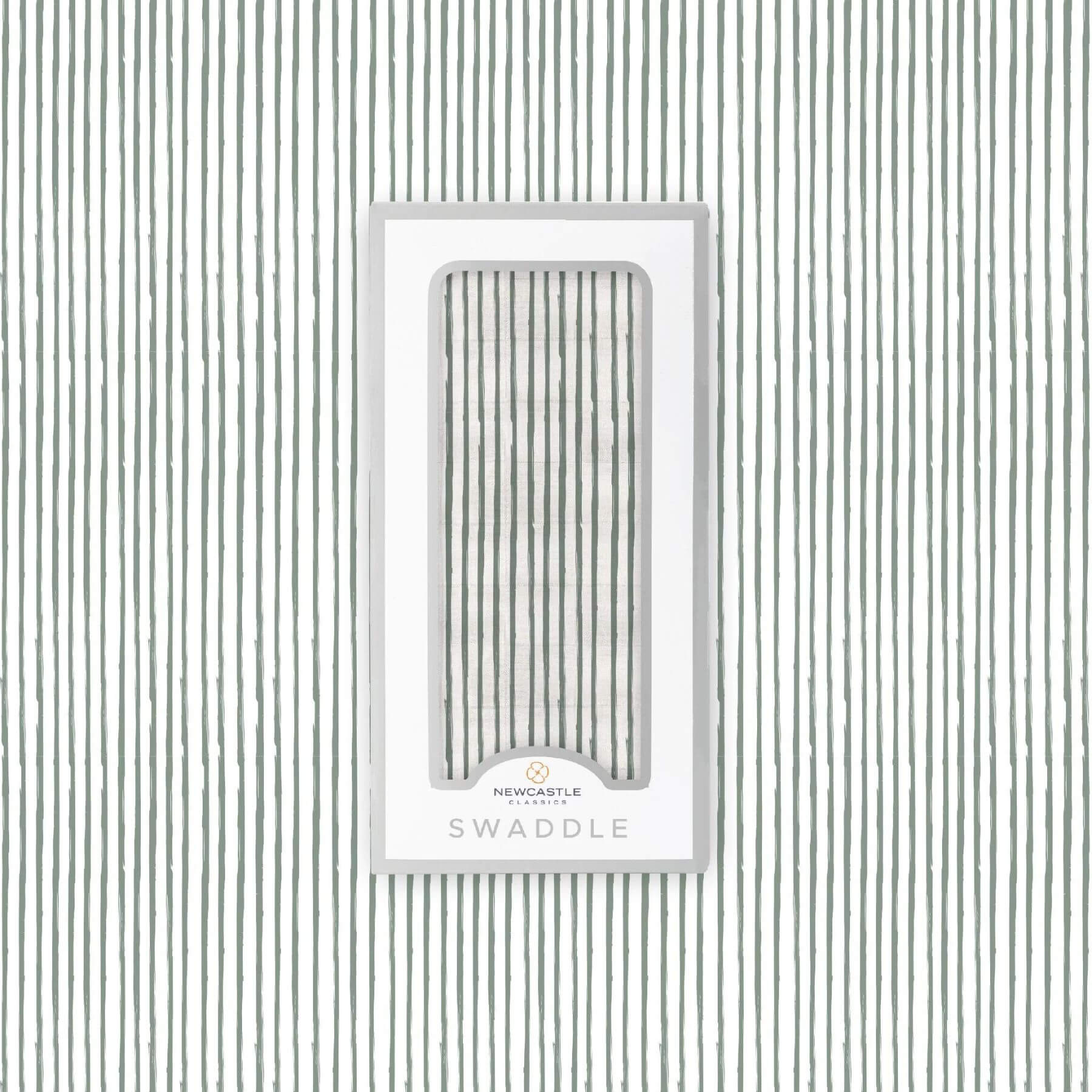 Newcastle Classics Sage Green Stripe Bamboo Swaddle