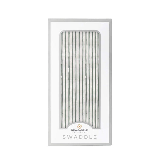 Newcastle Classics Sage Green Stripe Bamboo Swaddle