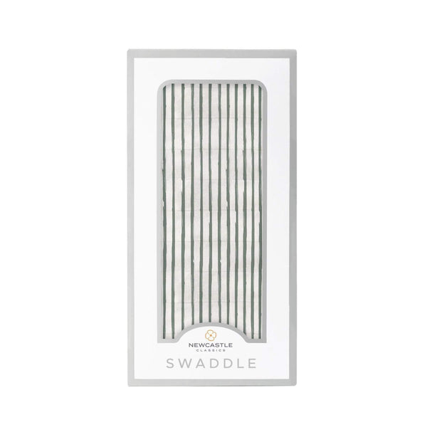 Newcastle Classics Sage Green Stripe Bamboo Swaddle