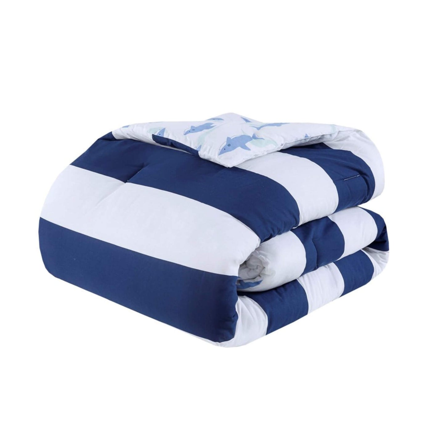 Sammie Cotton Cabana Stripe Reversible Comforter Navy