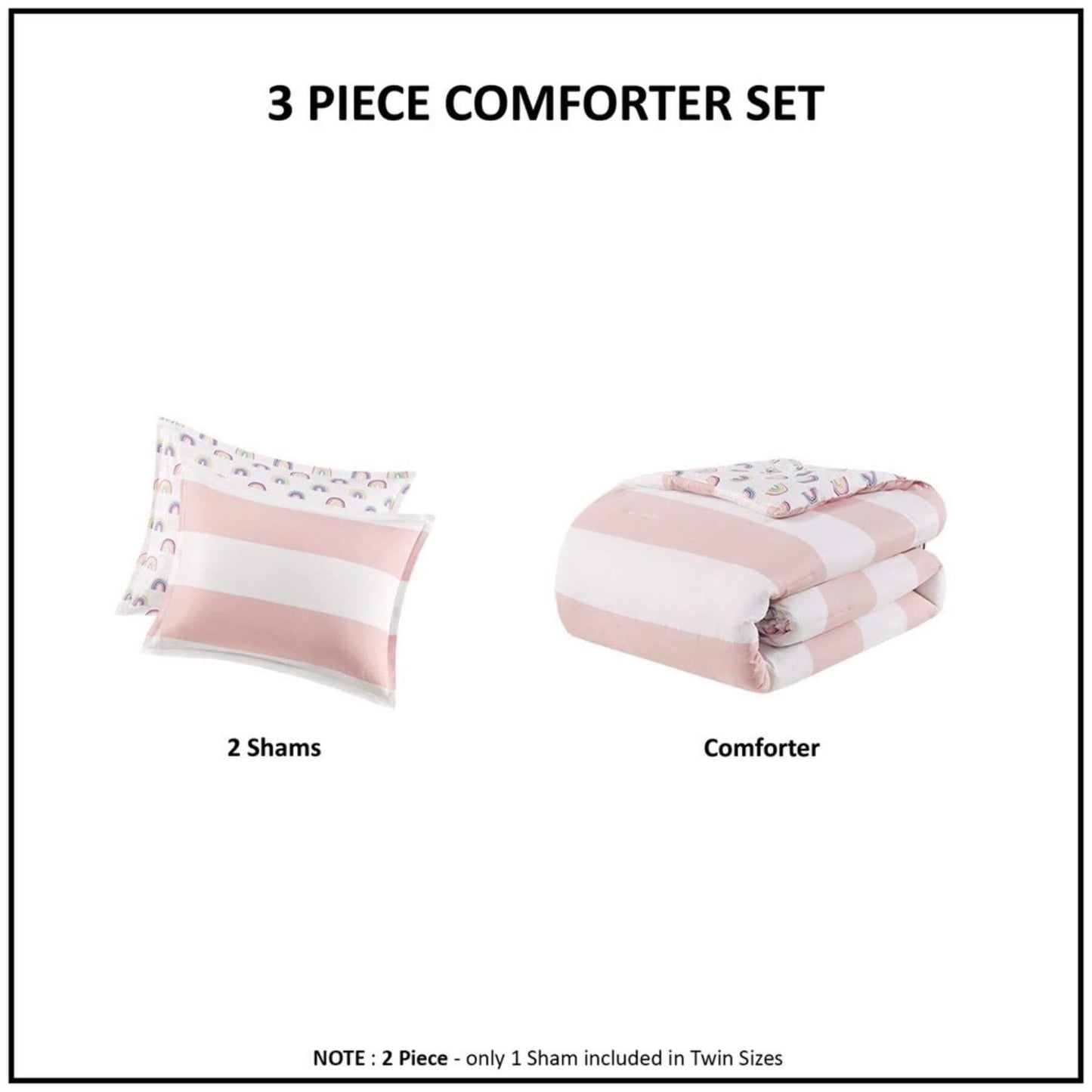 Sammie Cotton Cabana Stripe Reversible Comforter Set Pink