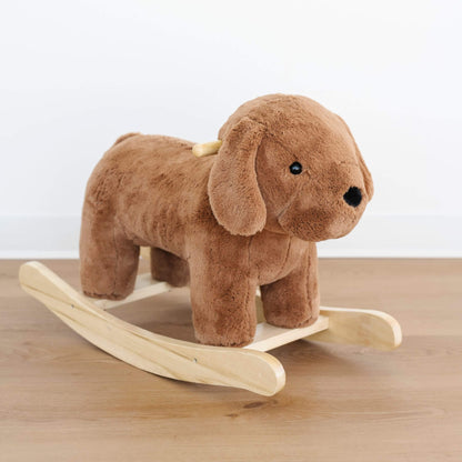 Saranoni Stuffed Animal Rocker - Dog on a wooden surface