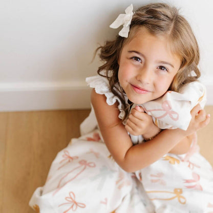 Girl with Saranoni Minky/Lush Receiving Blanket