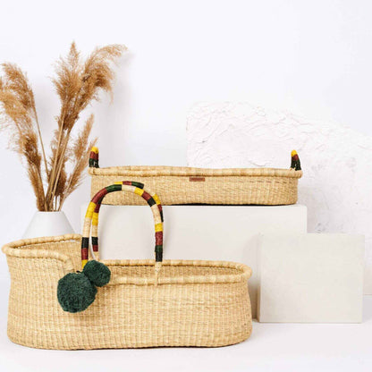 Plum+Sparrow Savannah African Moses Basket on a white background