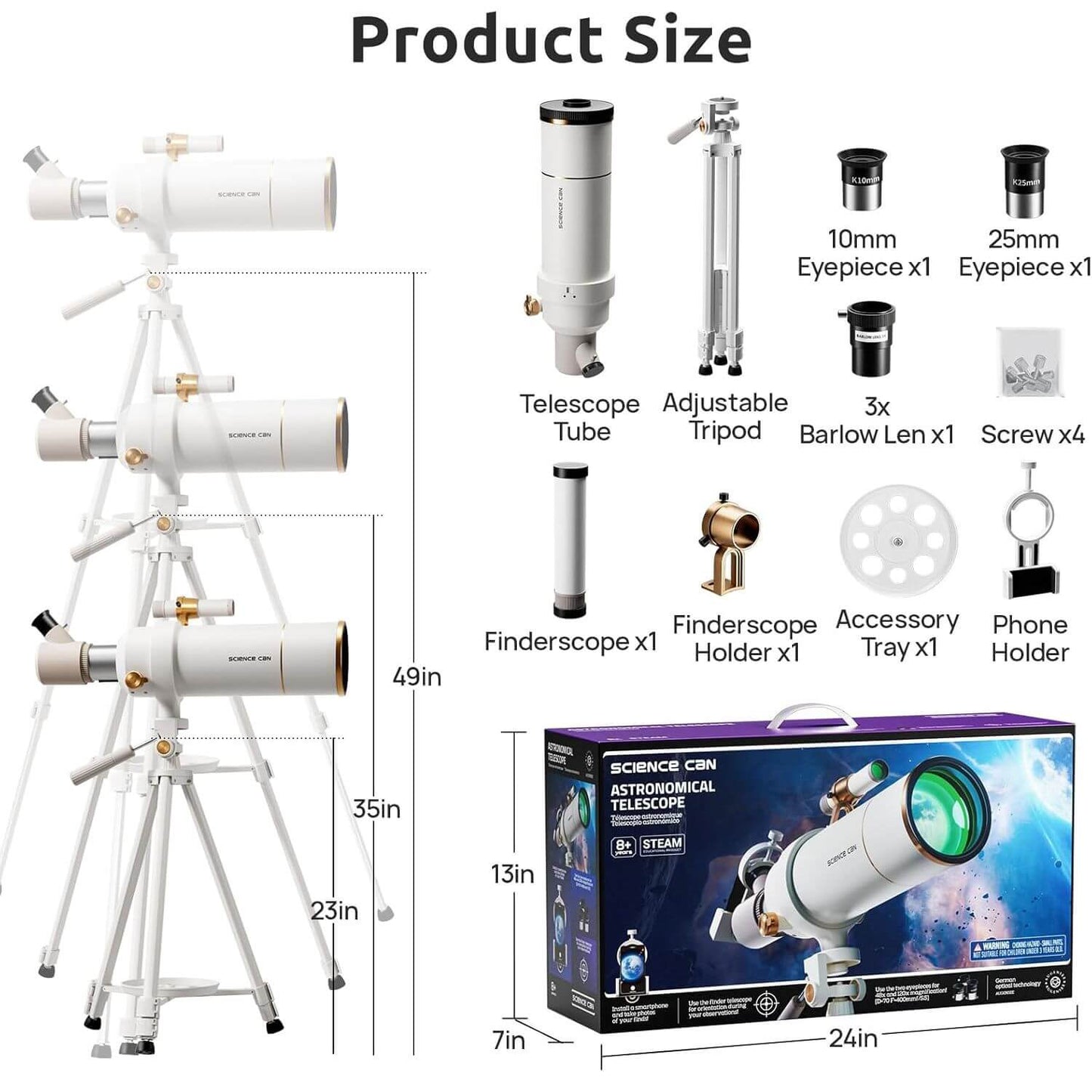 Parts of Science Can Astronomical Telescope