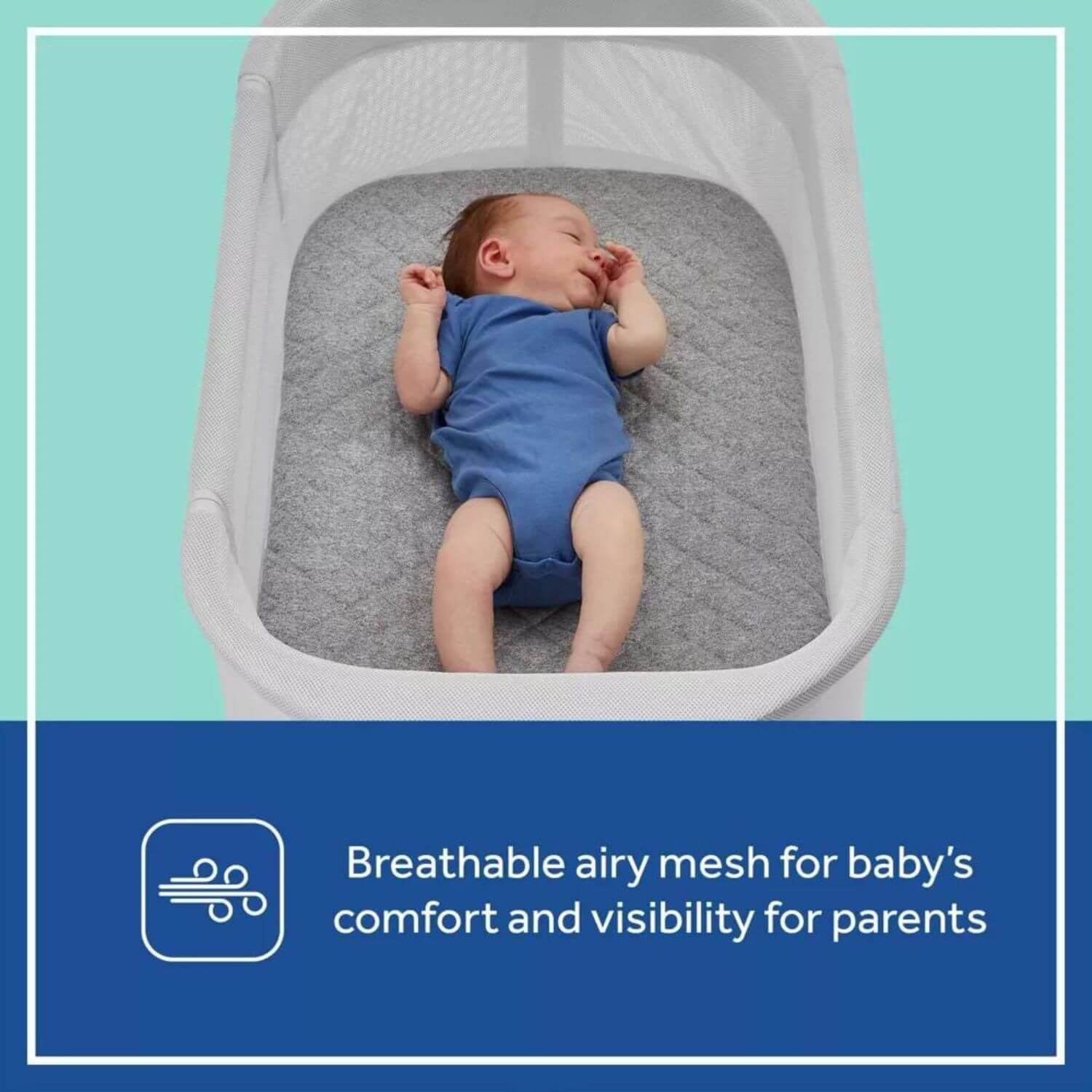 Sealy Airy Dreams Breathable 2-in-1 Baby Bassinet and Bedside Sleeper - Detail
