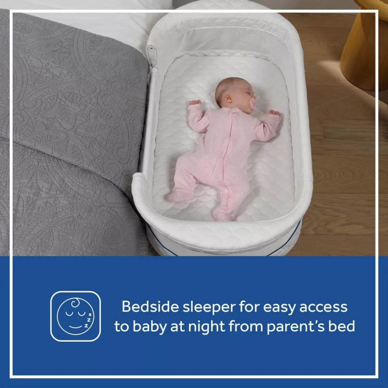 Sealy Cozy Cool Breathable 2-in-1 Baby Bassinet and Bedside Sleeper