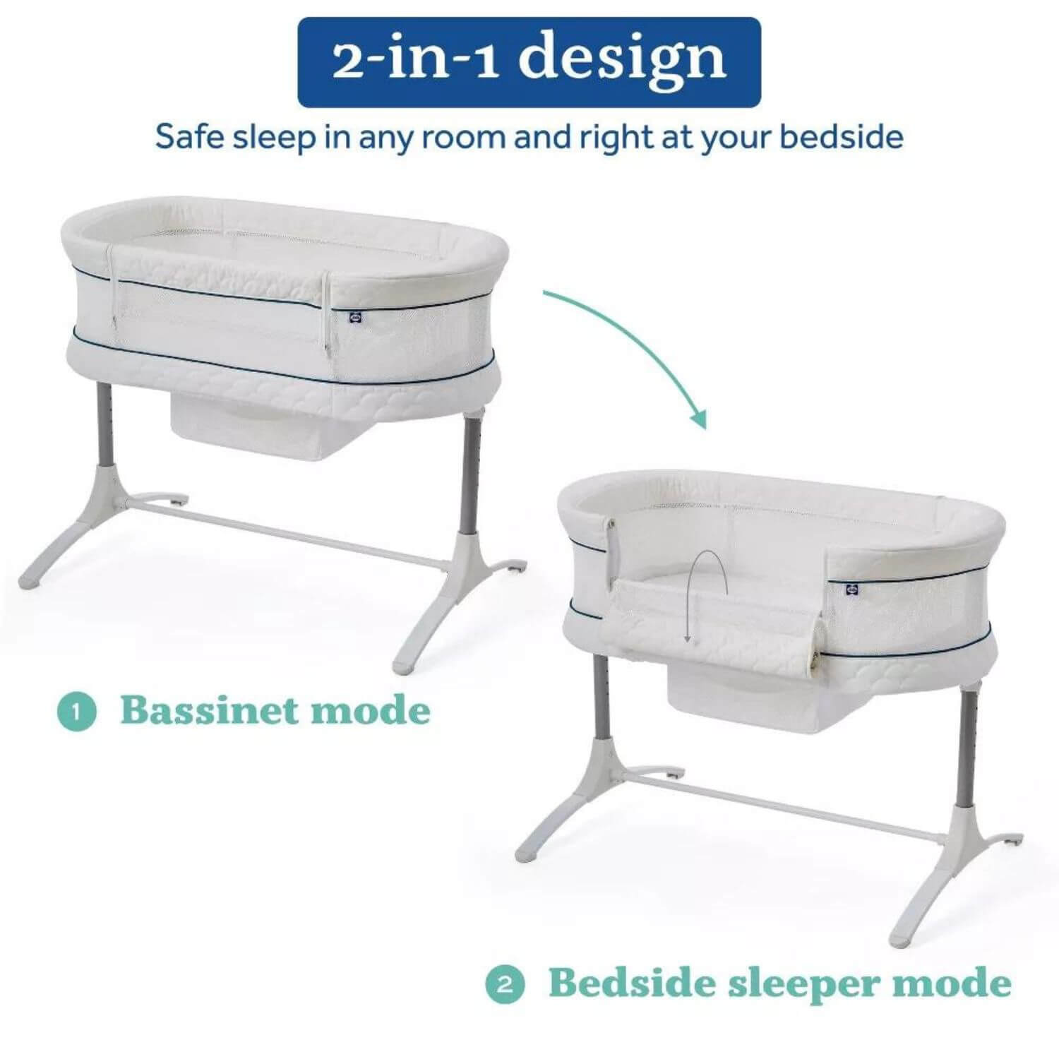 Sealy Cozy Cool Breathable 2-in-1 Baby Bassinet and Bedside Sleeper - Detail