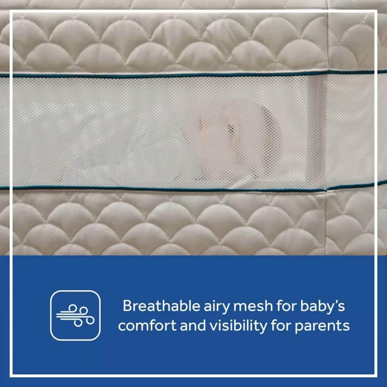 Sealy Cozy Cool Breathable 2-in-1 Baby Bassinet and Bedside Sleeper - Detail