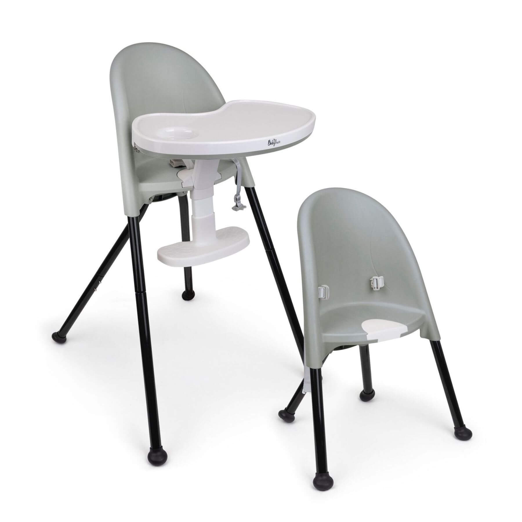 SEGLONIA 3-in-1 Folding High Chair Grey/Black on a white background
