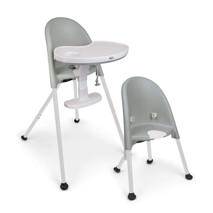 SEGLONIA 3-in-1 Folding High Chair Grey/White on a white background