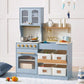 Tiny Land® Serenity Play Kitchen Lagoon Blue on a light-colored floor.