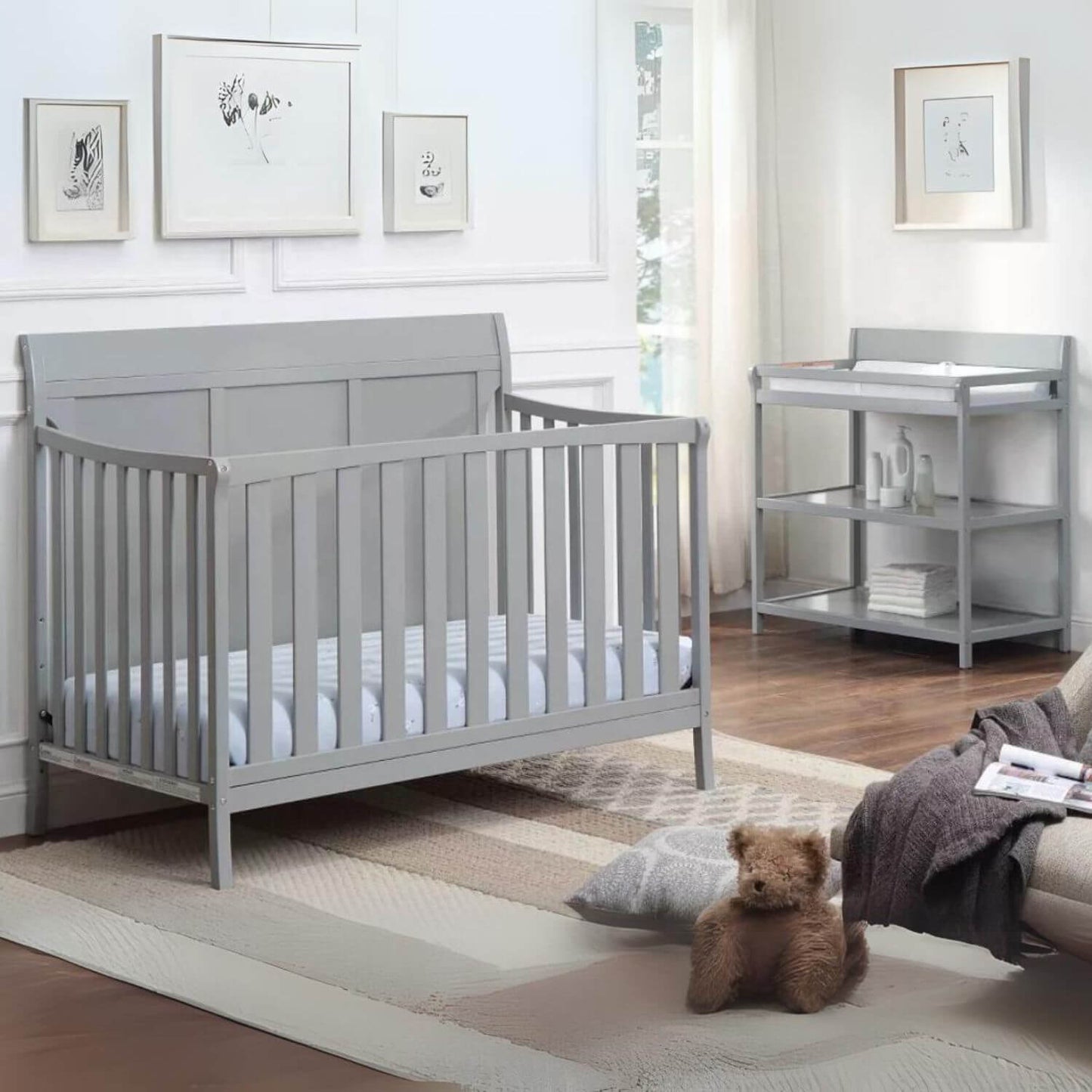 Shailee 4-in-1 Convertible Crib Gray