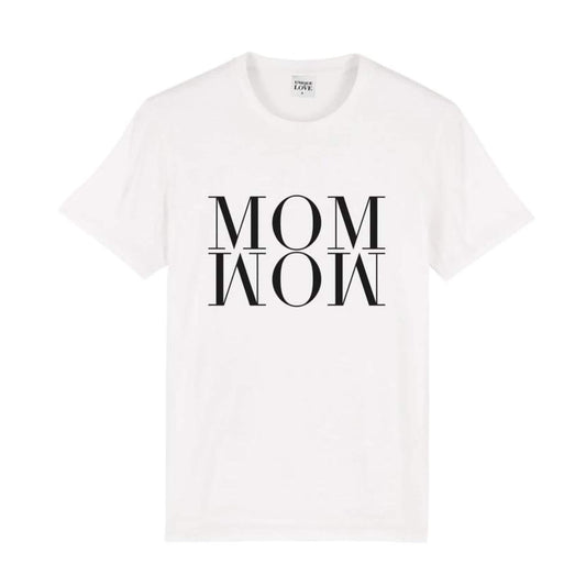 Unique Love Design Shirt ‘MOM WOW’ Pure White