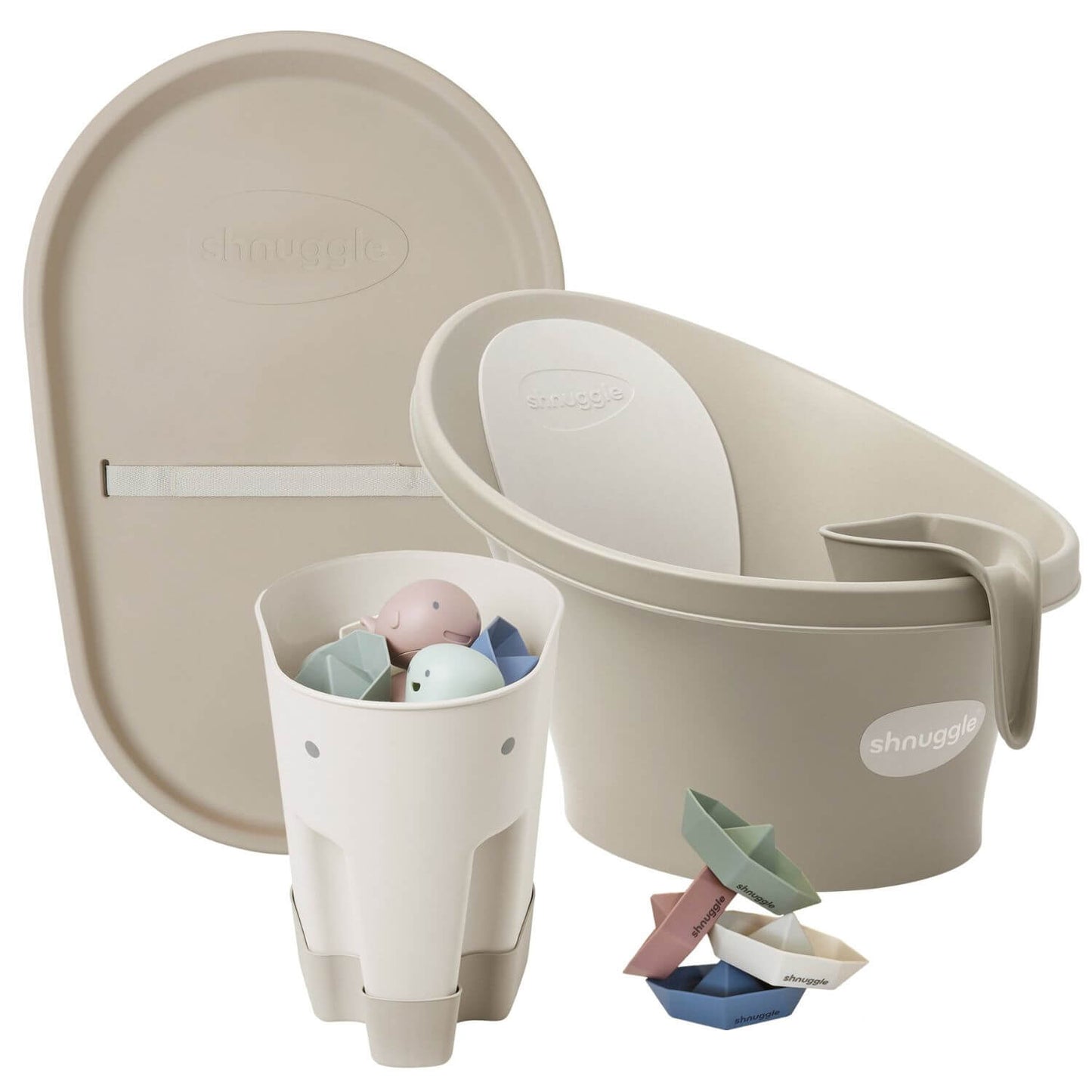 Shnuggle Bathtime Essentials Bundle - Taupe