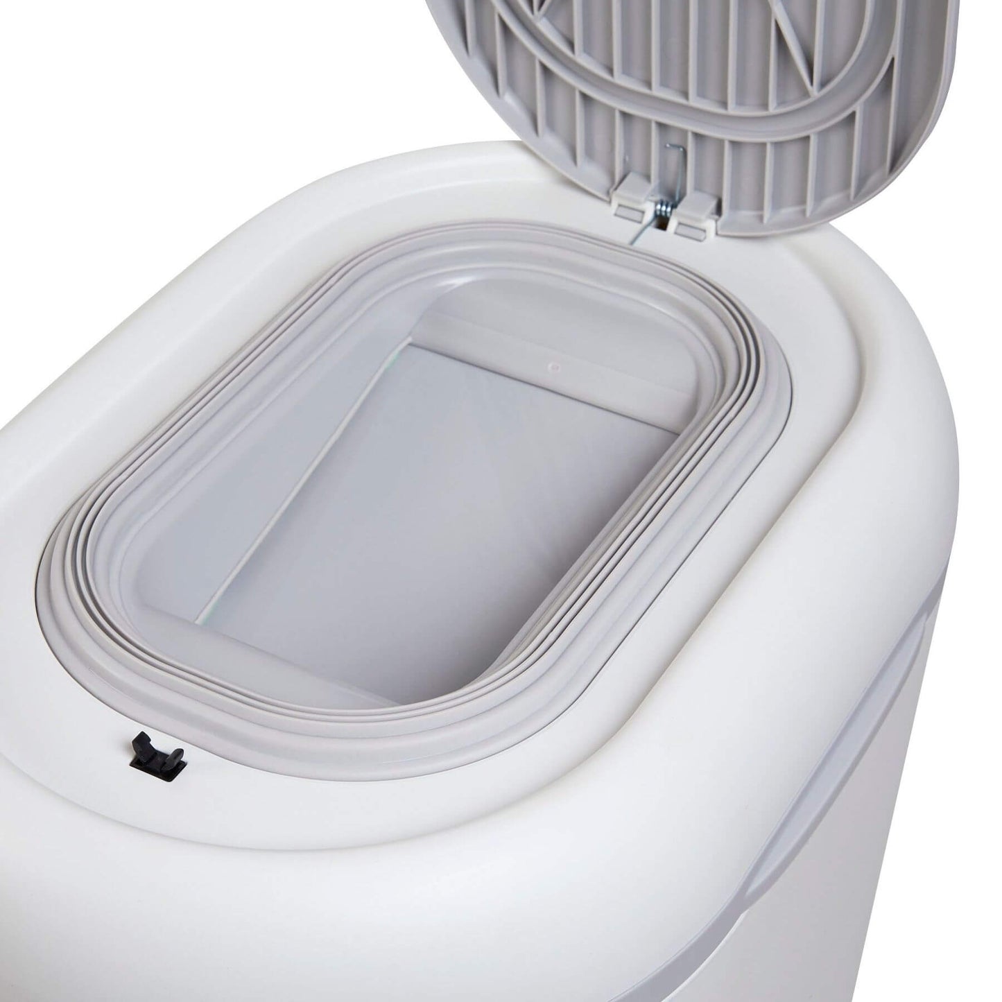 Close-up of Shnuggle Eco-Touch Nappy Bin Diaper Pail - White