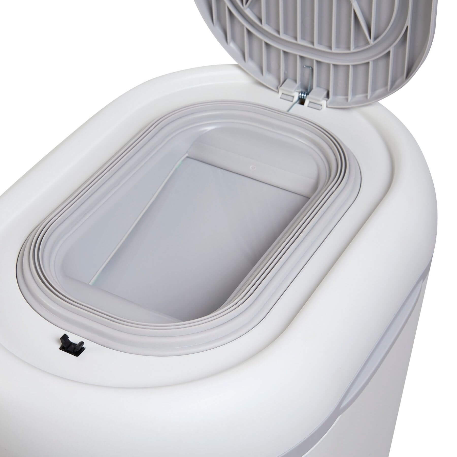 Close-up of Shnuggle Eco-Touch Nappy Bin Diaper Pail - White