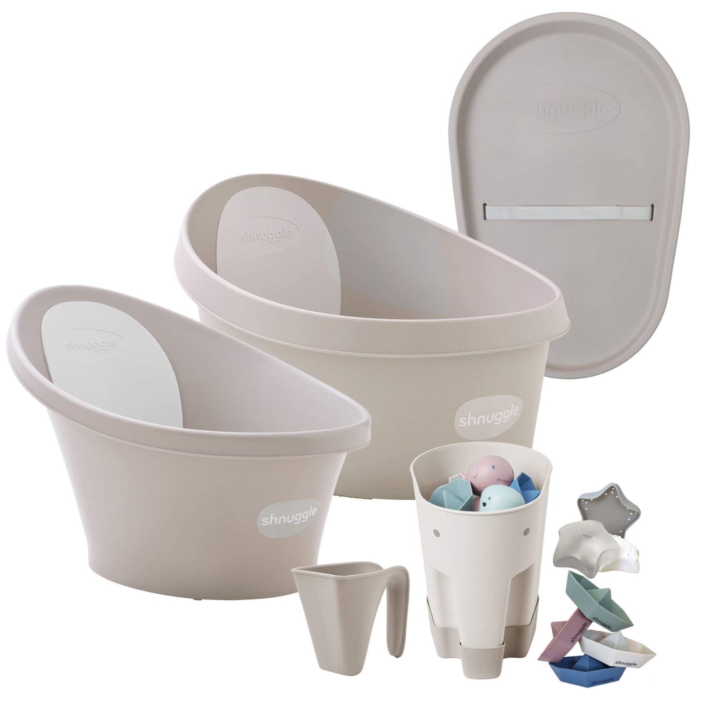 Shnuggle Growing Family Bath Time Bundle | Taupe