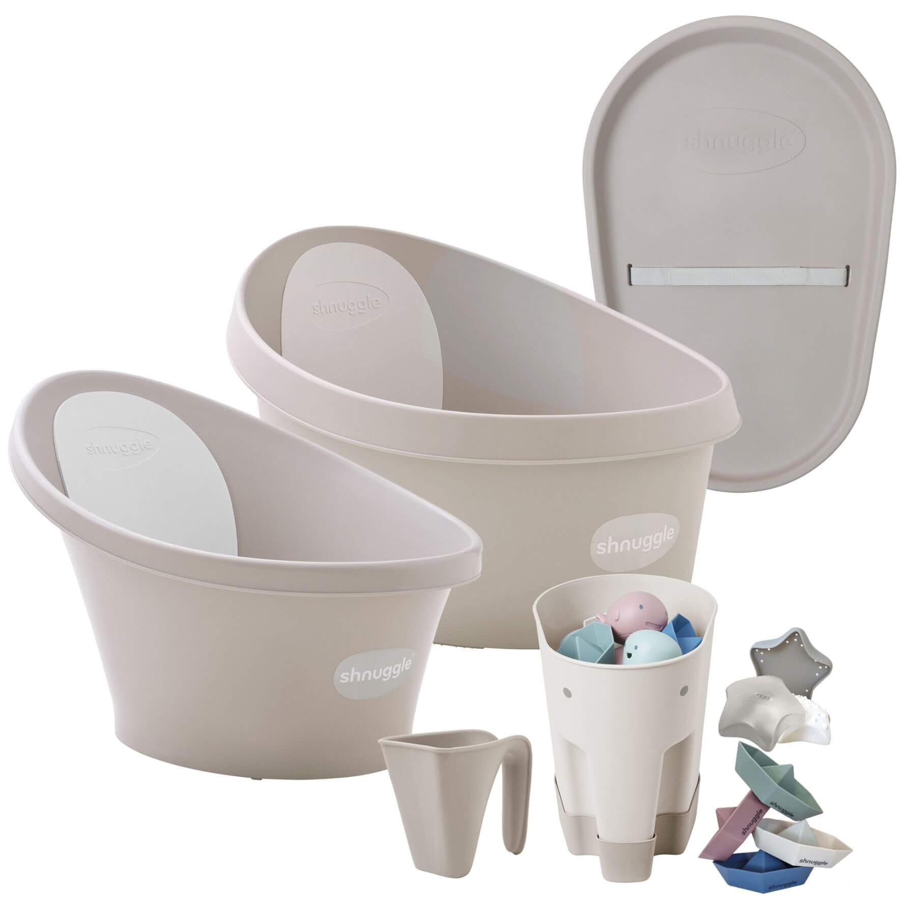 Shnuggle Growing Family Bath Time Bundle | Taupe