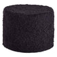 Natures Collection Short Wool Curly Sheepskin Round Pouf Black