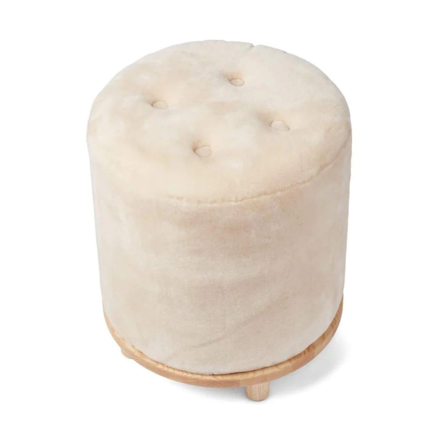 Natures Collection Simon Pouf Moccasin, Oak Legs