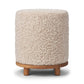 Simon Pouf Short Wool, Oak Legs, Pearl