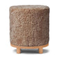 Simon Pouf Short Wool, Oak Legs, Taupe