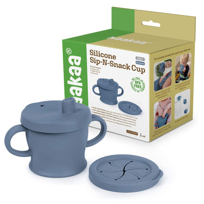 Haakaa Silicone Sip-N-Snack Cup 8 oz - Blue