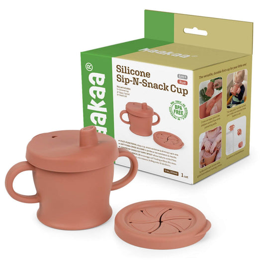 Haakaa Silicone Sip-N-Snack Cup 8 oz - Rust