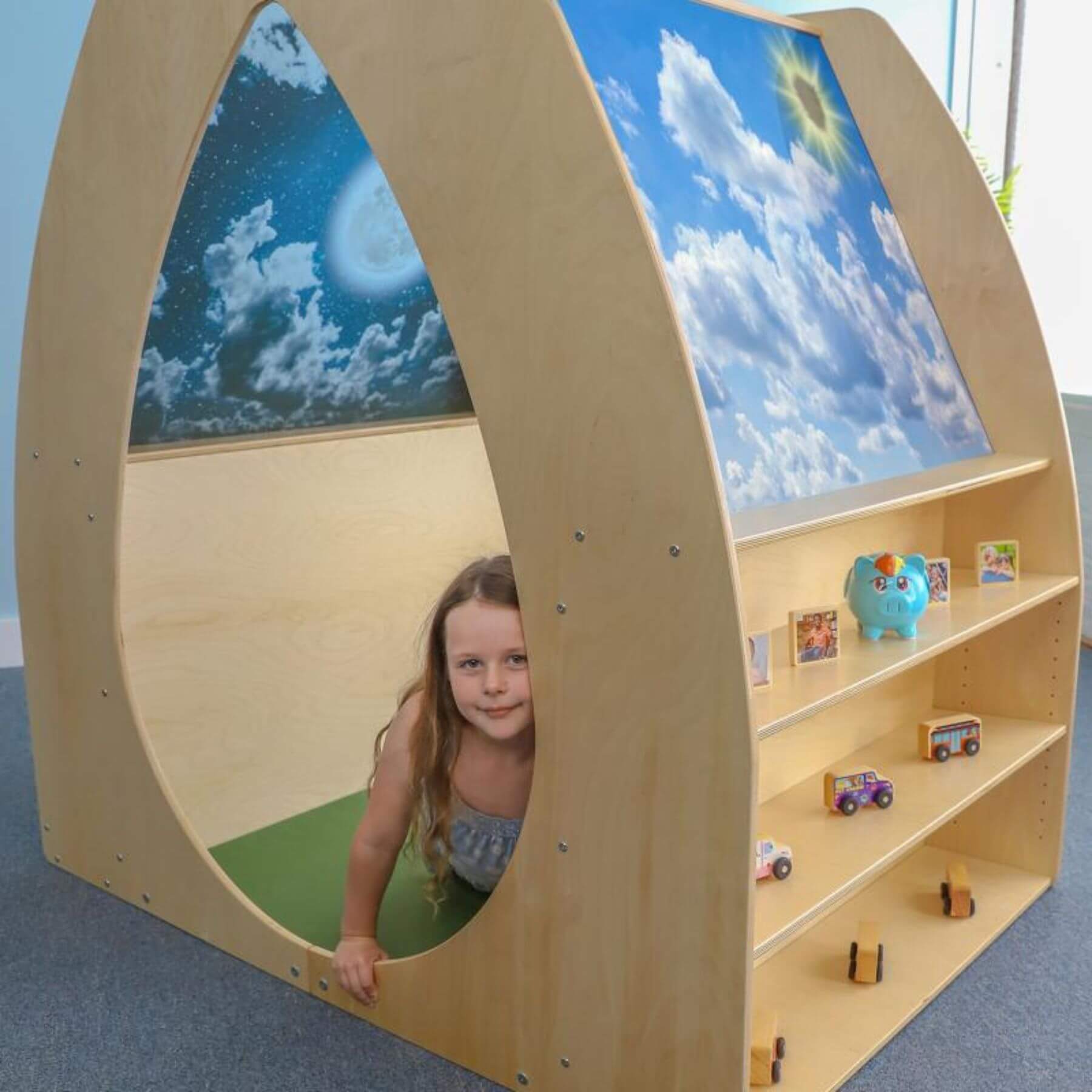 Girl Playing inside of Whitney Brothers Sky View Sanctuary