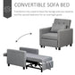 HOMCOM Convertible Nursery Sofa Lounger, Multi-Functional Sleeper with Adjustable Backrest, Gray