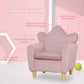 Qaba Soft Kids Sofa Chair with Cute Pink Crown Throne