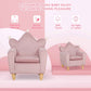 Qaba Soft Kids Sofa Chair with Cute Pink Crown Throne