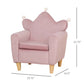 Qaba Soft Kids Sofa Chair with Cute Pink Crown Throne