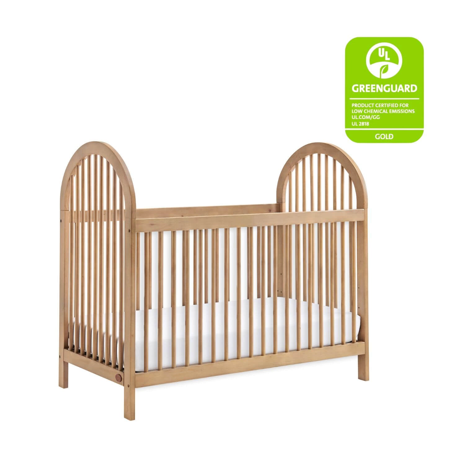 Soho Baby Everlee 3 in 1 Convertible Island Crib in Honey Wood