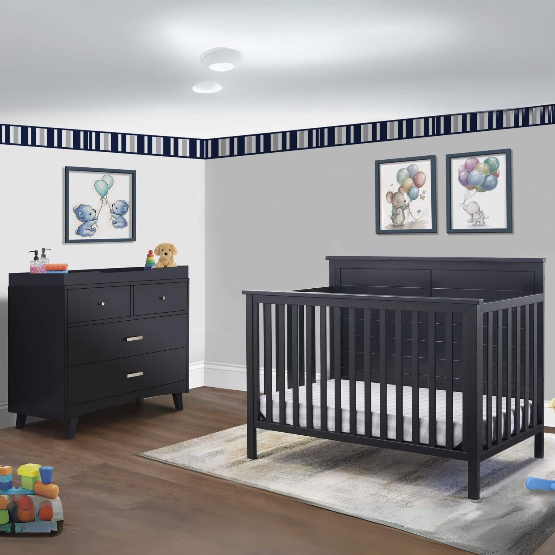 Sorelle Ashley 4 in 1 Crib Midnight - Lifestyle