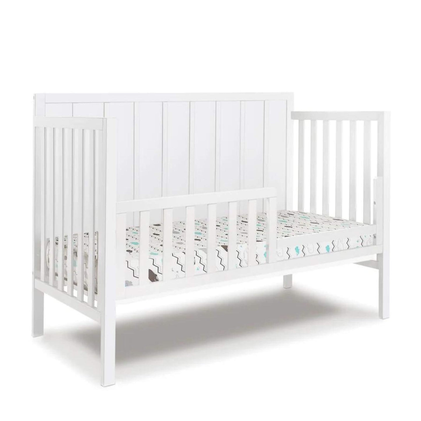 Sorelle Essex 4-in-1 Convertible Crib White - Converted into a toddler bed