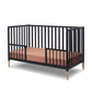 Sorelle Mia 3-in-1 Convertible Crib Midnight and Natural Wood - Converted into a toddler bed