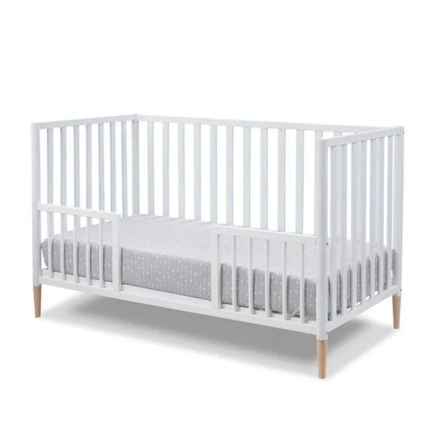 Sorelle Mia 3-in-1 Convertible Crib White and Natural - Converted into a toddler bed