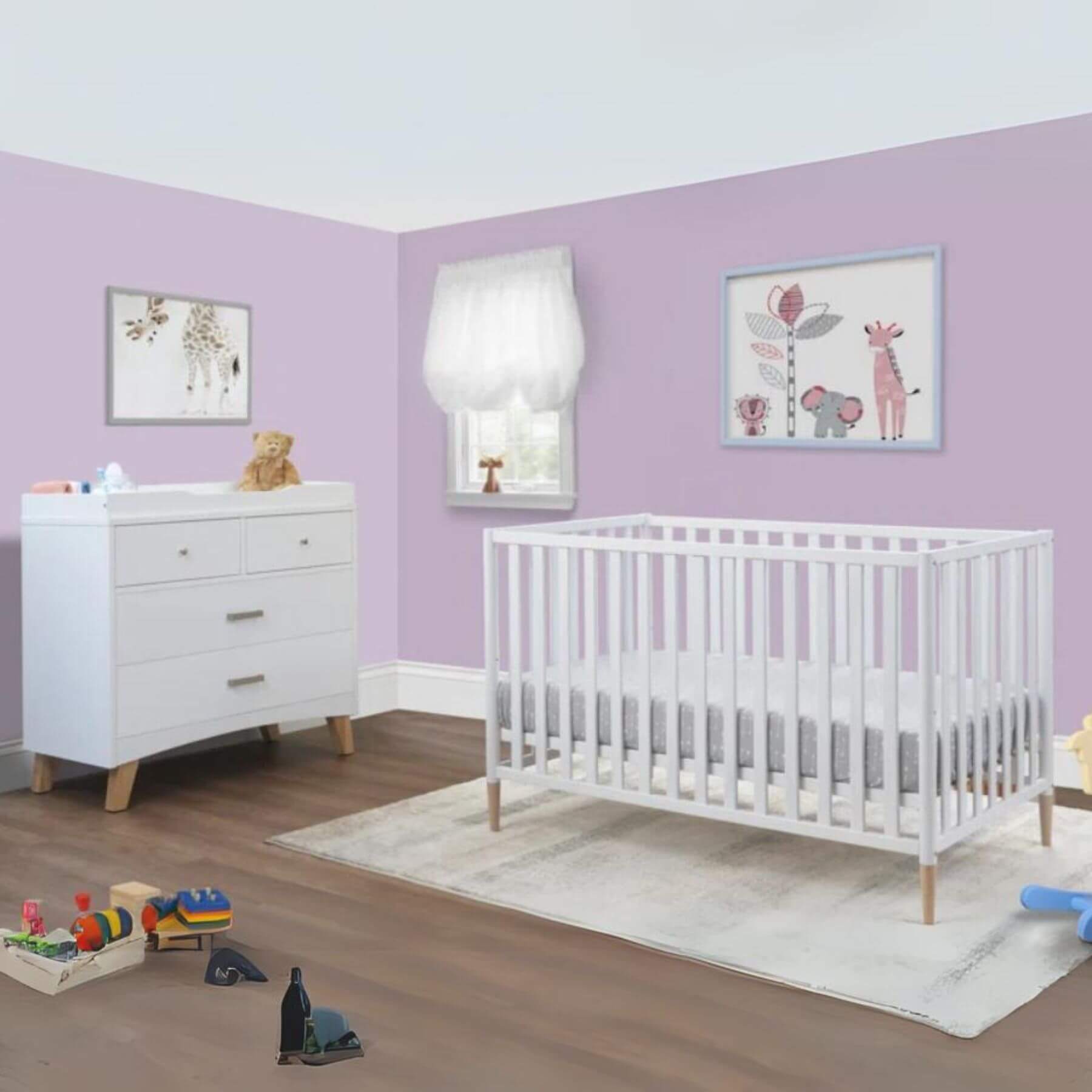 Sorelle Mia 3-in-1 Convertible Crib White and Natural - Lifestyle