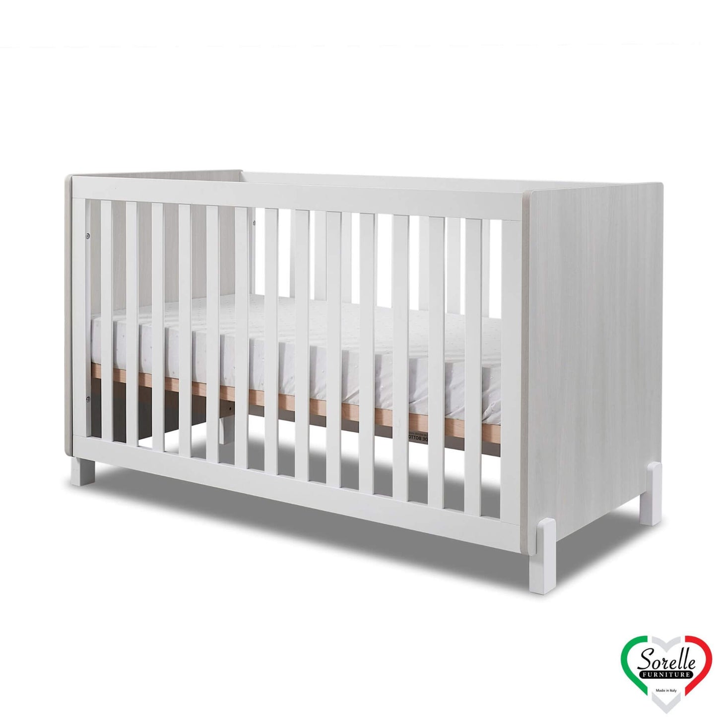 Sorelle Pannello 3-in-1 Convertible Crib Grigio and White