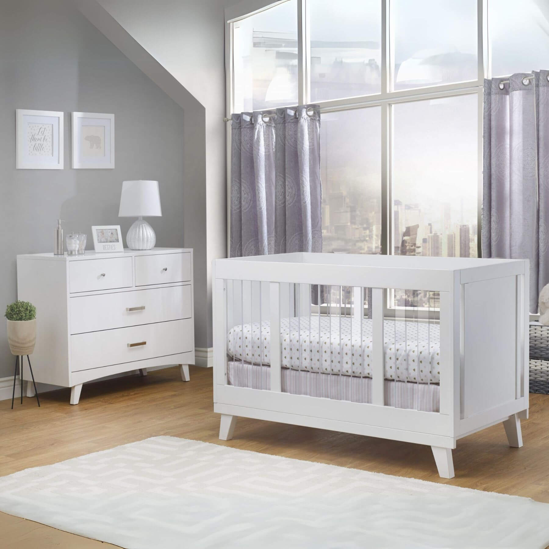 Sorelle Uptown Acrylic Crib White - Lifestyle