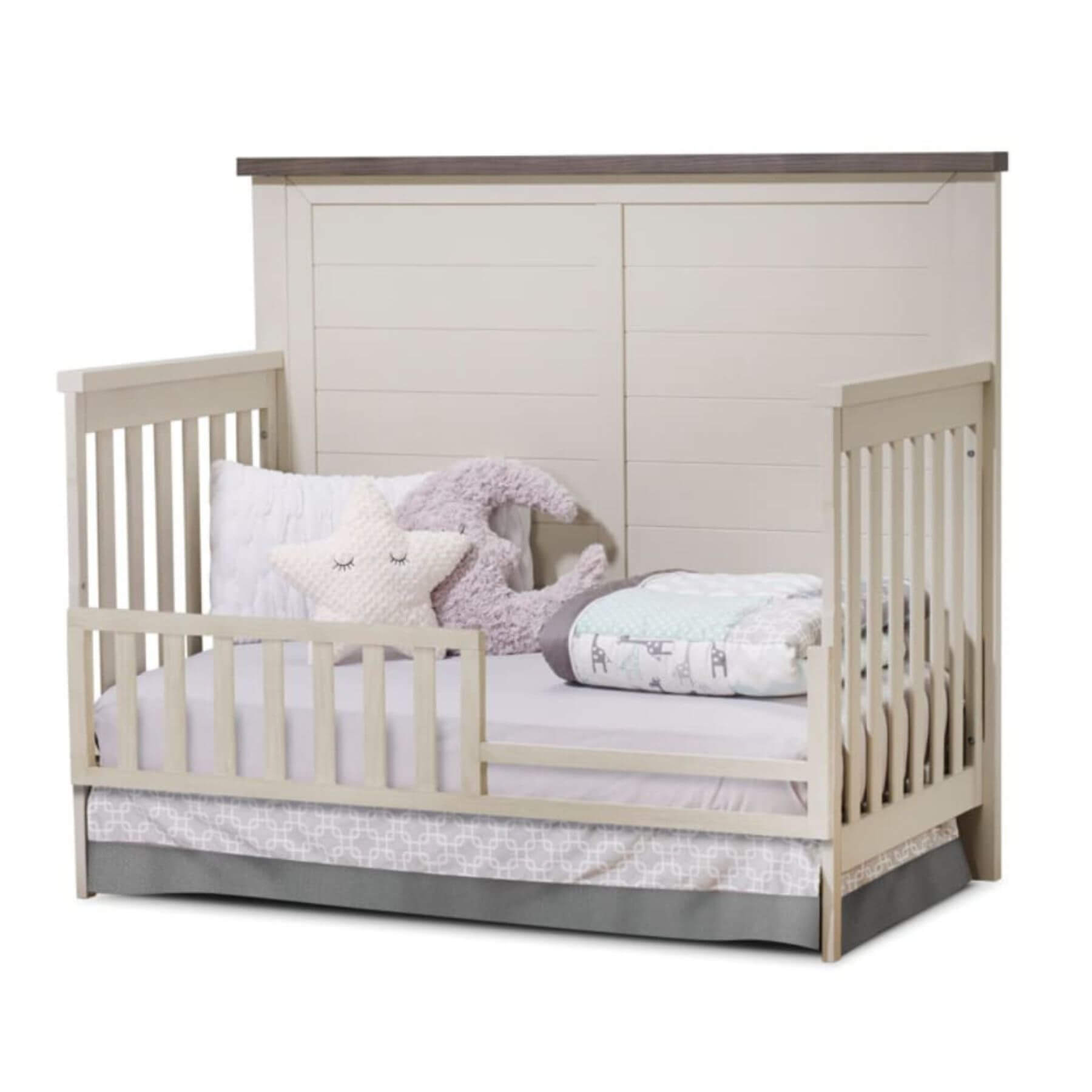 Sorelle Westley Crib Grigio Chocolate Bisque - Converted into a toddler bed