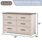 Sorelle Westley Double Dresser Chocolate Bisque - Dimensions