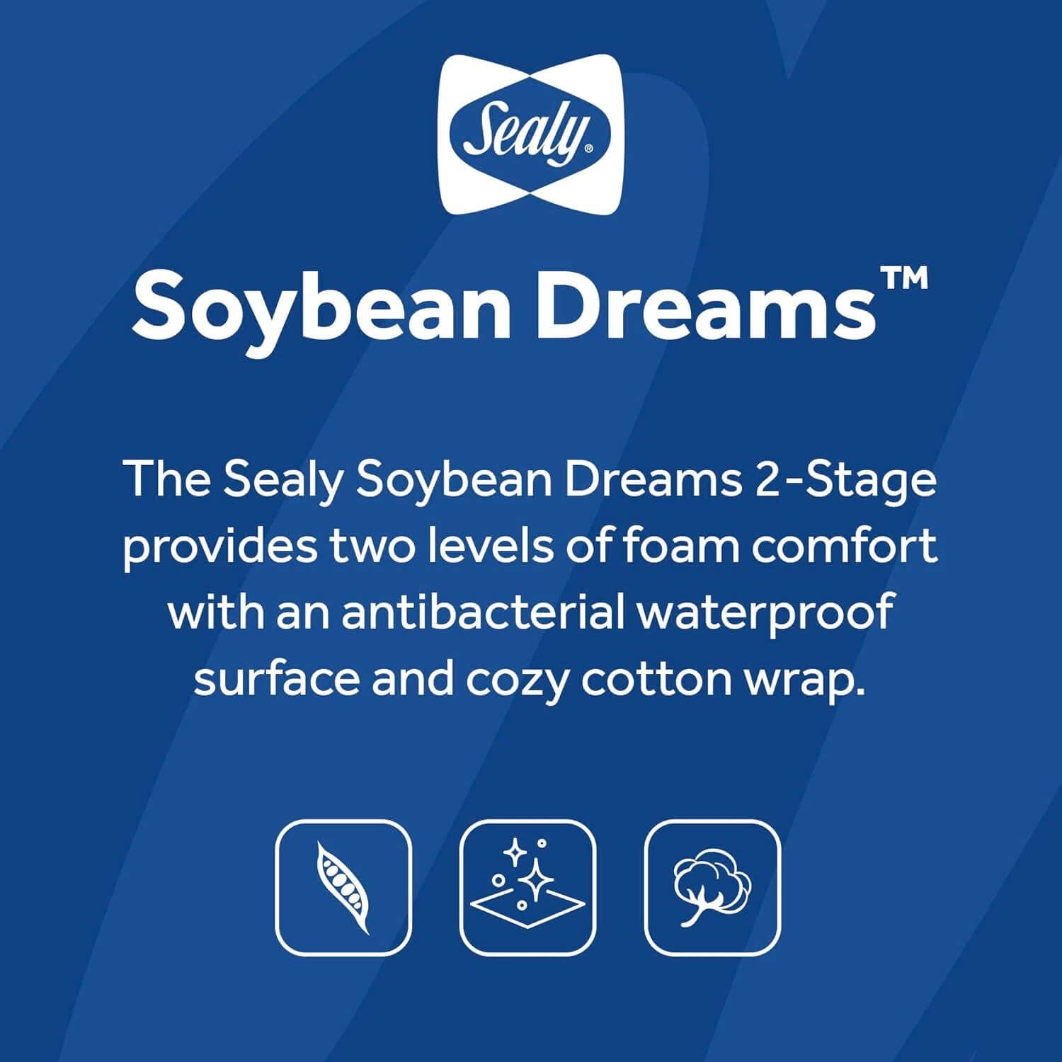 Sealy Soybean Dreams Antibacterial 2-Stage Crib and Toddler Mattress - Product Detail