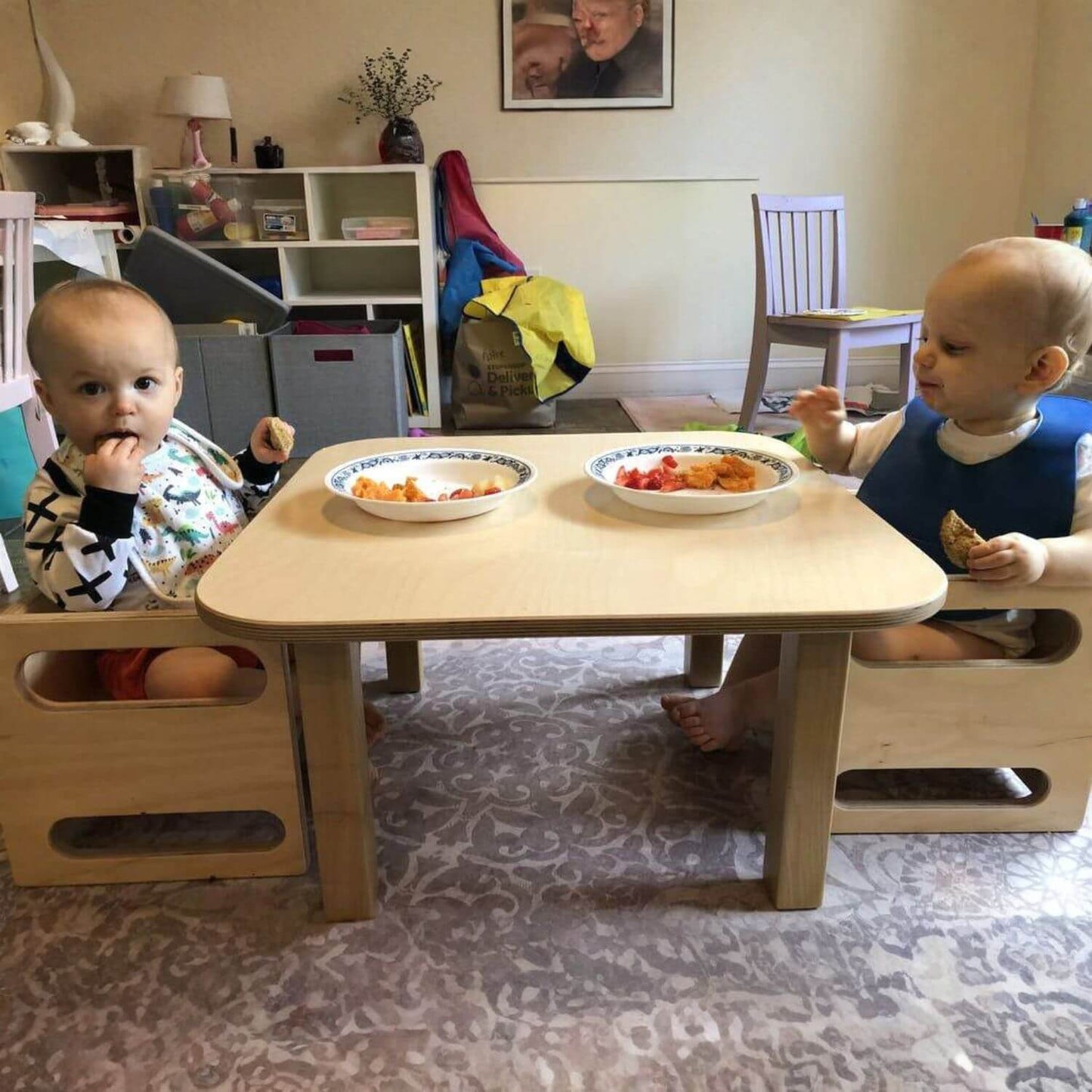 Two Boys Eating at RAD Children's Furniture Square Table