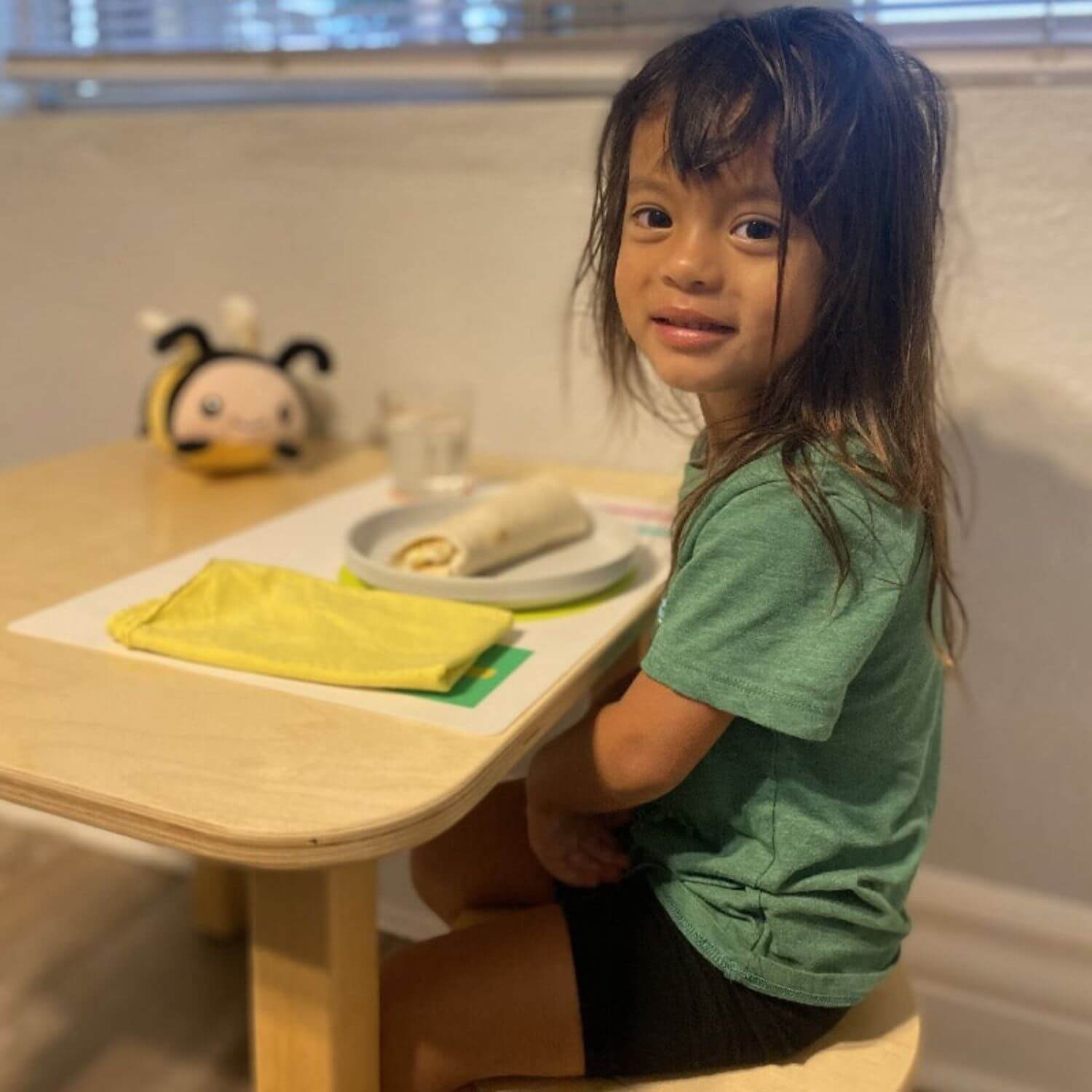 Girl Eating at RAD Children's Furniture Square Table