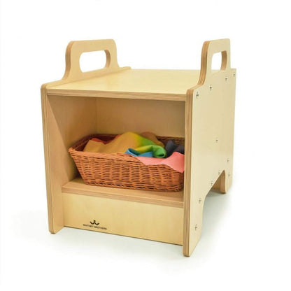 Whitney Brothers Stack-Able™ Seat with a woven basket